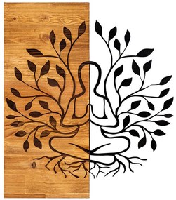 Διακοσμητικό Τοίχου Lina 279ENZ1780 48x58cm Walnut-Black Wallity Metal,Wood