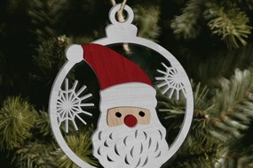 Σετ των 3 Intra απο ξύλο plywood 3mm-4mm πάχος Χριστουγεννιάτικο στολίδι του Άγιου Βασίλη, κομμένα Δίασταση 4x4 cm INTRAFABR-85224968