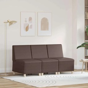 vidaXL Μοναδικός Καναπές χωρίς Χερούλια 3 pcs Καφέ 55 x 74 x 82 εκ.