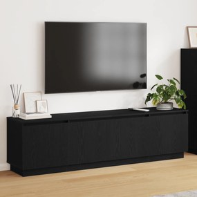 vidaXL Επίπεδο τηλεόρασης με LED Μαύρη Δρυς 180x38x49 εκ. Κατασκευασμένο ξύλο