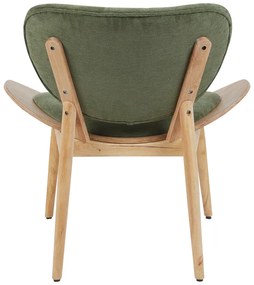 Πολυθρόνα Udalle pakoworld ξύλο σε φυσική απόχρωση με λαδί ύφασμα 77x70x81εκ