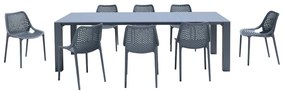 Σετ Τραπεζαρίας 9τμχ Vegas Air XL Dark Grey 100X260/300εκ.