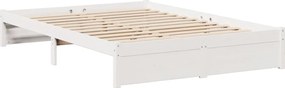 vidaXL Κρεβάτι Βιβλιοθήκη Χωρίς Στρώμα 140x200 εκ Μασίφ Ξύλο Πεύκο