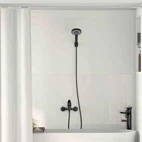 vidaXL Σετ Κεφαλής Ντους Μαύρο G 1 / 2 ίντσες