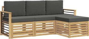 vidaXL Σειρά Καναπέ Εξωτερικού 4 pcs Άσπρο και Ανθρακί