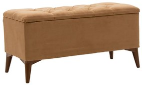 Σκαμπό-μπαούλο Elone pakoworld μόκα-καρυδί 90x40x44εκ 202-000109