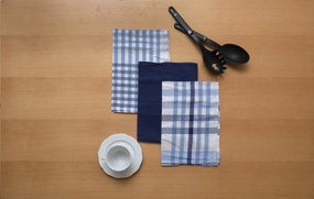 Σετ 3 Τεμ Ποτηρόπανα Ζακάρ 40x60 Μπρίστολ Μπλε