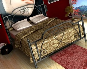 Κρεβάτι Έλλη-160x200-Ασημί Σφυρίλατο-Με ποδαρικό