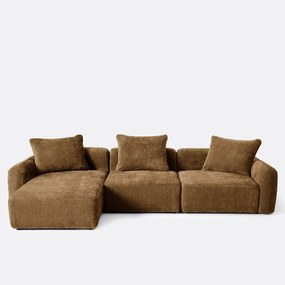 Γωνιακός αριστερός modular καναπές 3 θέσεων, από ζακάρ chenille, AMAD