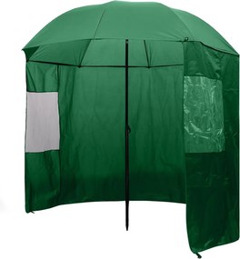 vidaXL Ομπρέλα Ψαρέματος Πράσινη 240 x 210 εκ.