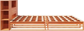 vidaXL Κρεβάτι Βιβλιοθήκη Χωρίς Στρώμα Καφέ 200x200 εκ Μασίφ Πεύκο