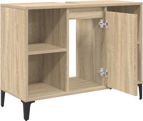 vidaXL Ντουλάπι νιπτήρα με ράφι με πόρτα Δρύς Sonoma 80 x 33 x 60 εκ