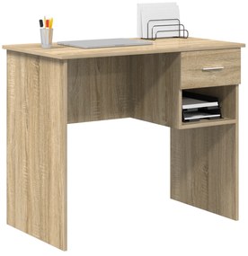 vidaXL Γραφείο με Αποθήκευση Δρυός Sonoma 90x49.5x75 εκ. Κατασκευασμένο ξύλο