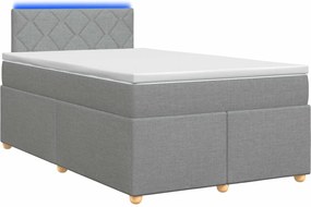 vidaXL Κρεβάτι box spring με στρώμα Ανοιχτό γκρι 120 x 200 cm Ύφασμα