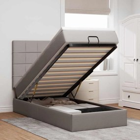 vidaXL Οθωμανικό κρεβάτι με στρώμα Taupe 100x200cm ύφασμα