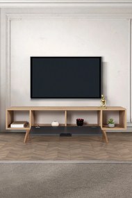 Έπιπλο Τηλεόρασης Sapphire Δρυς / Ανθρακί FUNOVOS 160x35x18
