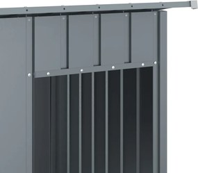 vidaXL Σπιτάκι Σκύλου με Οροφή Ανθρακί 196x91x110 εκ Γαλβαν. Χάλυβας