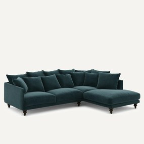 Γωνιακός καναπές από βελούδινο chenille, Lazare