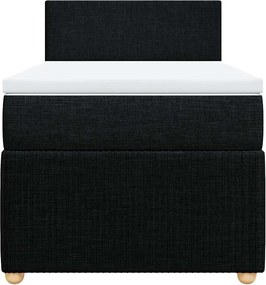vidaXL Κρεβάτι Boxspring με Στρώμα Μαύρο 100 x 200 εκ. Υφασμάτινο