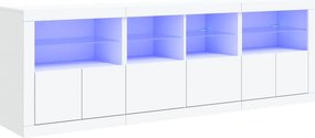 vidaXL Μπουφές με Φώτα LED Λευκός 202 x 37 x 67 εκ.