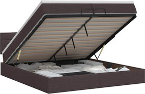 vidaXL Κρεβάτι Ottoman με στρώμα Σκούρο Καφέ 200 x 200 cm Ύφασμα