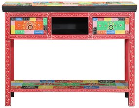 vidaXL Πολύχρωμο Τραπέζι Κονσόλας 100x30x75 εκ. από Στερεό Ξύλο Μάνγκο