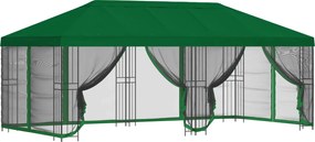 vidaXL Κιόσκι με Πλαϊνές Τοίχους 6 x 3 m Πράσινο