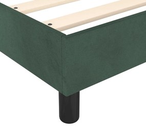 Κρεβάτι Boxspring με Στρώμα Σκούρο Πράσινο 140x200εκ. Βελούδινο - Πράσινο