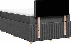 vidaXL Κρεβάτι Boxspring με Στρώμα Σκούρο Γκρι 120x190 εκ Υφασμάτινο