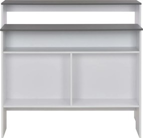 vidaXL Τραπέζι Μπαρ με 2 Επιφάνειες Λευκό / Γκρι 130 x 40 x 120 εκ.