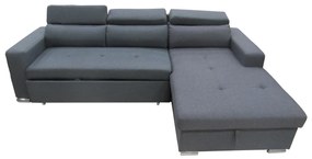 Καναπές-Κρεβάτι ELIAS Γωνιακός ArteLibre Σκούρο Γκρι 260x170x70-90cm