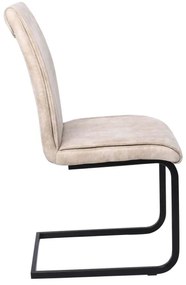 Καρέκλα Μεταλλική TORY Μαύρη/Ύφασμα Suede Μπεζ 43x56x95cm (Σετ 4 ΤΕΜ)