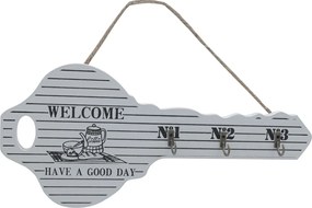 Ξύλινη Κλειδοθήκη Τοίχου 3 Θέσεων 29x14cm