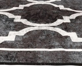 vidaXL Χαλί Πλενόμενο Μαύρο και Λευκό 80x150 εκ.