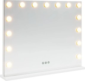 vidaXL Καθρέφτης Vanity LED Λευκό 58 x 10 x 47 εκ Γυαλί και Χάλυβας