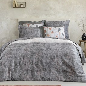 Σεντόνια King Size (Σετ) Nima Marble Γκρι ΜΕ ΛΑΣΤΙΧΟ 180x200+32