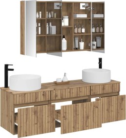 vidaXL Σετ Ντουλαπιών Μπάνιου 4 pcs Artisan Δρυς Επεξεργασμένο Ξύλο