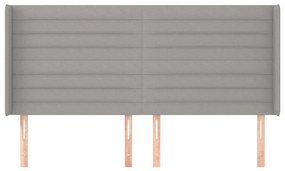 Κεφαλάρι με Πτερύγια Ανοιχτό Γκρι 163x16x118/128 εκ. Υφασμάτινο 3119726