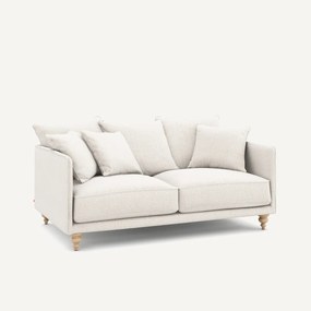Καναπές 3 θέσεων, compact, από μελανζέ ύφασμα, LAZARE