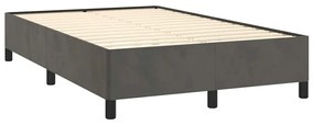 vidaXL Κρεβάτι Boxspring με Στρώμα Σκούρο Γκρι 120x190 εκ. Βελούδινο