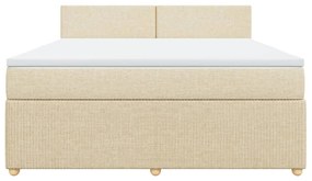 ΚΡΕΒΑΤΙ BOXSPRING ΜΕ ΣΤΡΩΜΑ ΚΡΕΜ 180X200 ΕΚ. ΥΦΑΣΜΑΤΙΝΟ 3287533