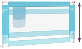vidaXL Μπάρα Κρεβατιού Προστατευτική Μπλε 150 x 25 εκ. Υφασμάτινη