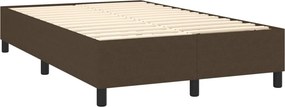 vidaXL Κρεβάτι Boxspring με Στρώμα Σκούρο Καφέ 120x200 εκ. Υφασμάτινο