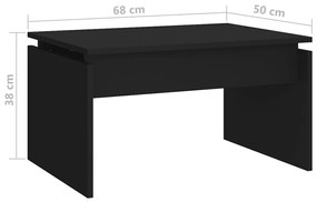 Τραπεζάκι Σαλονιού Μαύρο 68 x 50 x 38 εκ. από Επεξ. Ξύλο - Μαύρο