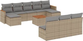 vidaXL Patio Sofa Set 10-θέσια Μικτό μπεζ