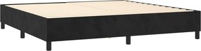 vidaXL Κρεβάτι Boxspring με Στρώμα &amp; LED Μαύρο 200x200 εκ. Βελούδινο
