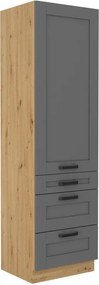 Επιδαπέδιο ντουλάπι Nelor 60 DKS 210 3S 1F-Γκρι σπέσιαλ - Φυσικό