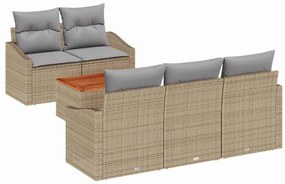 vidaXL Σετ Καναπέ Κήπου 6 pcs Beige, ανοιχτό γκρι