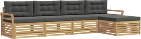 vidaXL Σειρά Καναπέ Εξωτερικού 5 pcs Άσπρο και Ανθρακί