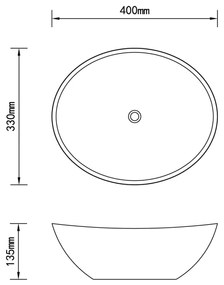 vidaXL Νιπτήρας Χρυσός 40 x 33 x 13,5 εκ. Κεραμικός